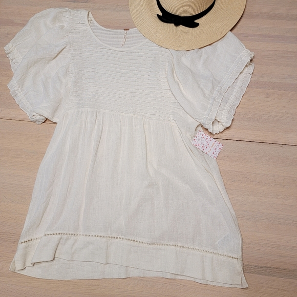 Free People Elsie Puff Sleeve Tunic in White - Picture 9 of 14